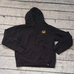 Artist Collective Black End Is Near Sad Smiley Face Korean Writing Hoodie M